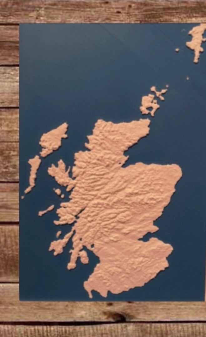 3D printed map of Scotland